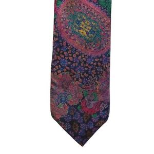Vintage Embassy Square Men's Floral Paisley Blue Purple Green‎ Necktie